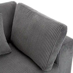 Élégant canapé 3 places en velours côtelé avec 5 coussins