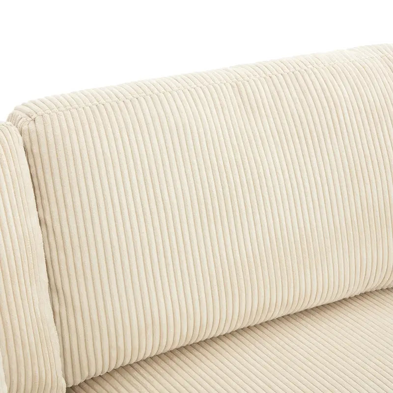 Élégant canapé 3 places en velours côtelé avec 5 coussins