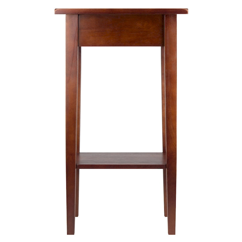 Table d'appoint en Noyer Vieilli Clair avec Tiroir et Étagère, 29,5 po