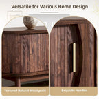 Meuble TV marron foncé moderne pour téléviseurs de 75 pouces, Console TV en bois massif avec armoire de rangement, Meuble de divertissement