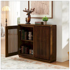 Bahut/Meuble de rangement Mid-Century Moderne cannelé et évidé