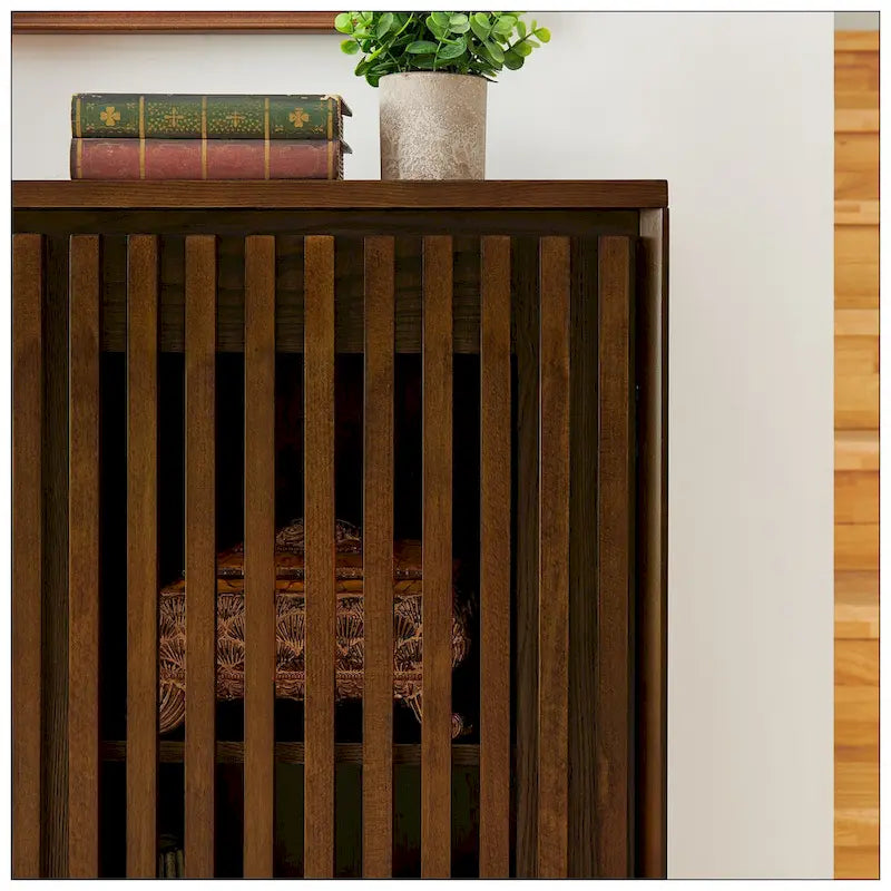 Bahut/Meuble de rangement Mid-Century Moderne cannelé et évidé