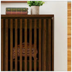 Bahut/Meuble de rangement Mid-Century Moderne cannelé et évidé