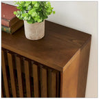 Bahut/Meuble de rangement Mid-Century Moderne cannelé et évidé