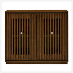 Bahut/Meuble de rangement Mid-Century Moderne cannelé et évidé