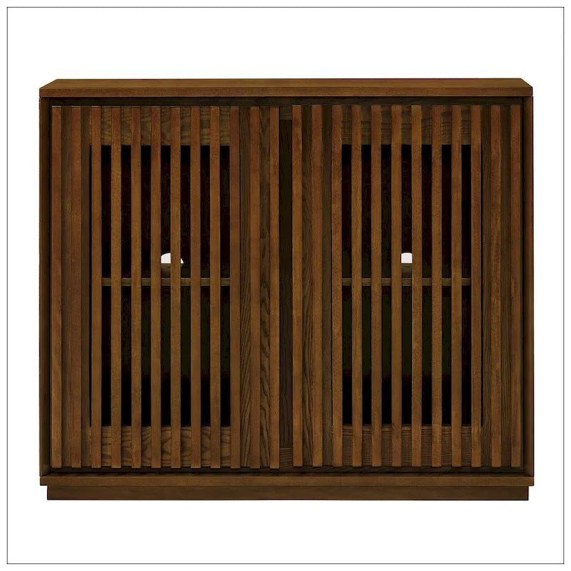 Bahut/Meuble de rangement Mid-Century Moderne cannelé et évidé