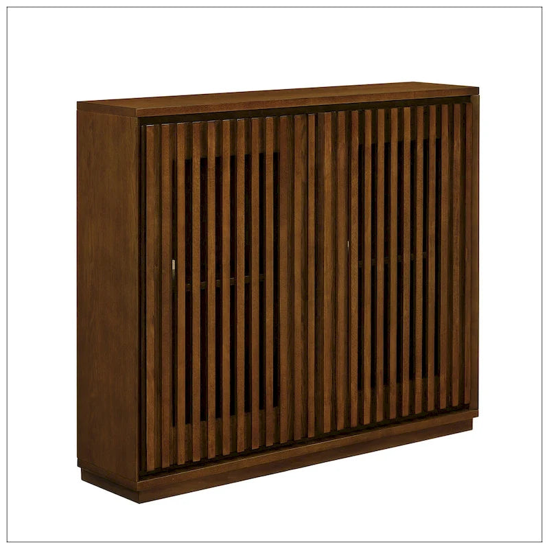 Bahut/Meuble de rangement Mid-Century Moderne cannelé et évidé