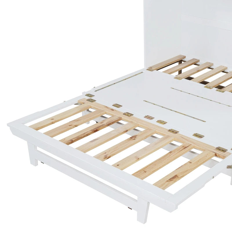Lit escamotable Queen Size avec armoire design peu encombrante, multifonctionnel, capacité de 180 kg