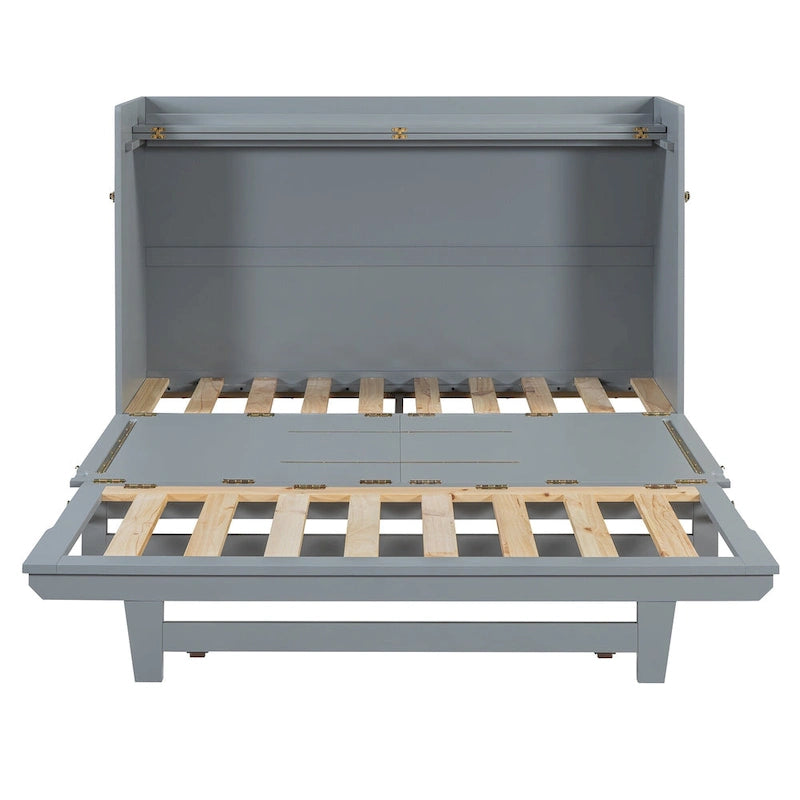 Lit escamotable Queen Size avec armoire design peu encombrante, multifonctionnel, capacité de 180 kg