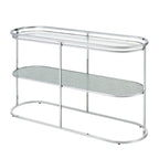 Table de canapé Taylaa Glam Chrome avec plateau en verre de 48 po à 1 étagère par