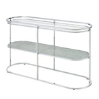 Table de canapé Taylaa Glam Chrome avec plateau en verre de 48 po à 1 étagère par