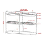 Table de canapé Taylaa Glam Chrome avec plateau en verre de 48 po à 1 étagère par