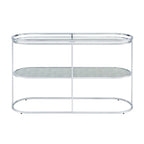 Table de canapé Taylaa Glam Chrome avec plateau en verre de 48 po à 1 étagère par