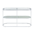 Table de canapé Taylaa Glam Chrome avec plateau en verre de 48 po à 1 étagère par