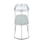 Table de canapé Taylaa Glam Chrome avec plateau en verre de 48 po à 1 étagère par