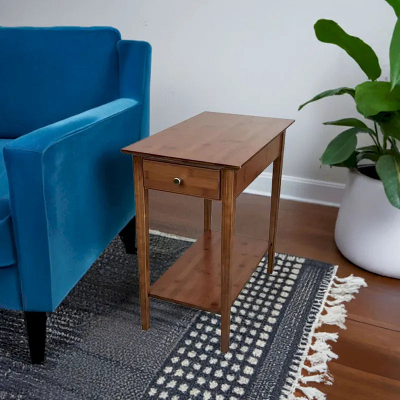 Table inclinable en bambou massif avec tiroir