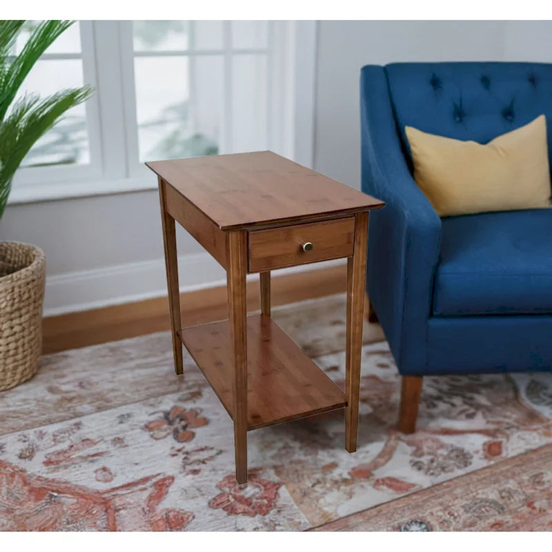 Table inclinable en bambou massif avec tiroir