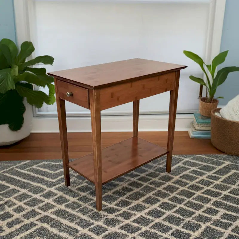 Table inclinable en bambou massif avec tiroir