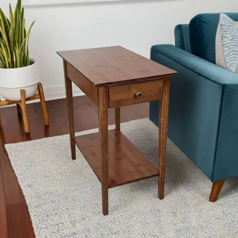 Table inclinable en bambou massif avec tiroir