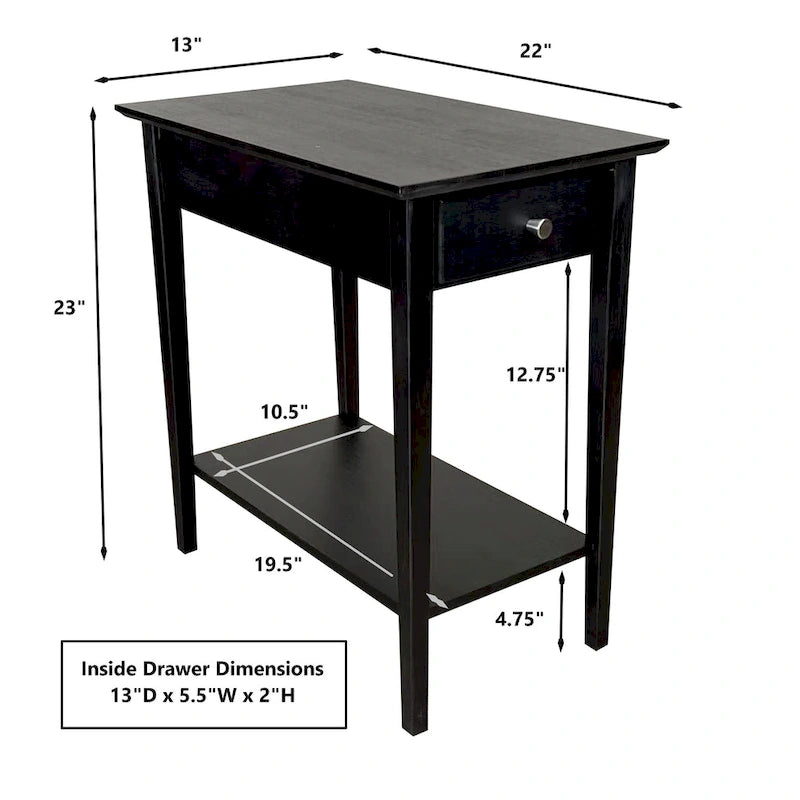 Table inclinable en bambou massif avec tiroir