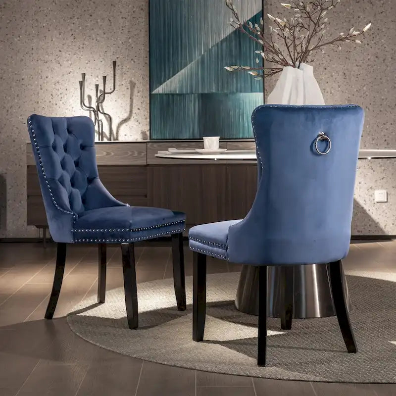Lot de 2 chaises de salle à manger en velours