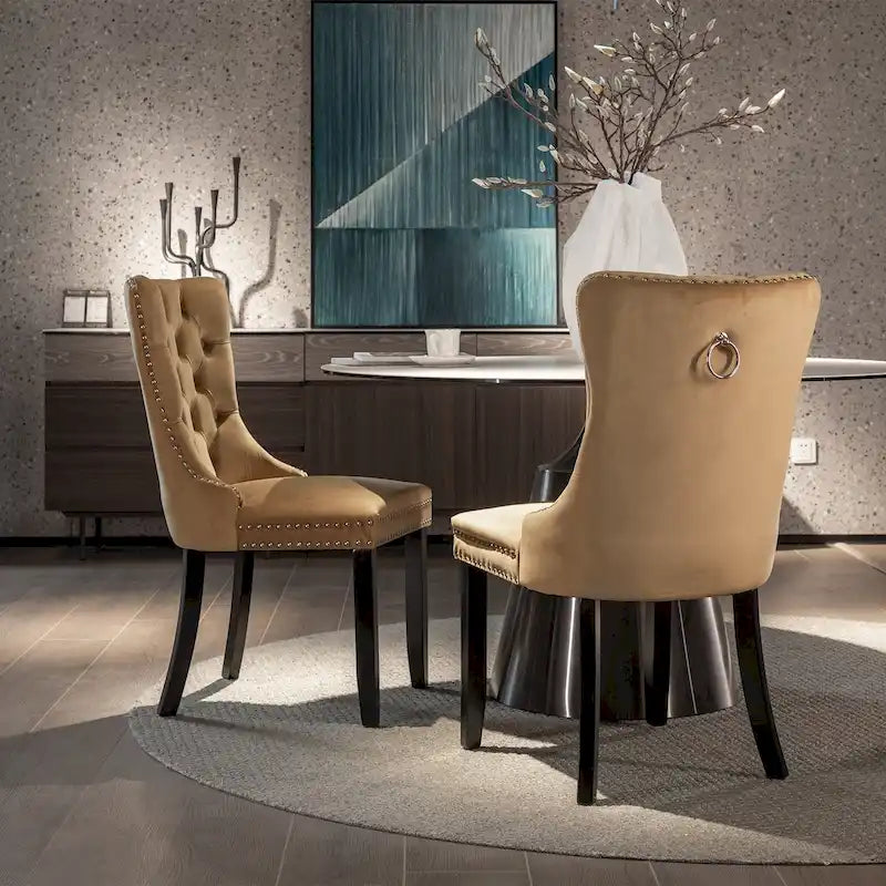 Lot de 2 chaises de salle à manger en velours