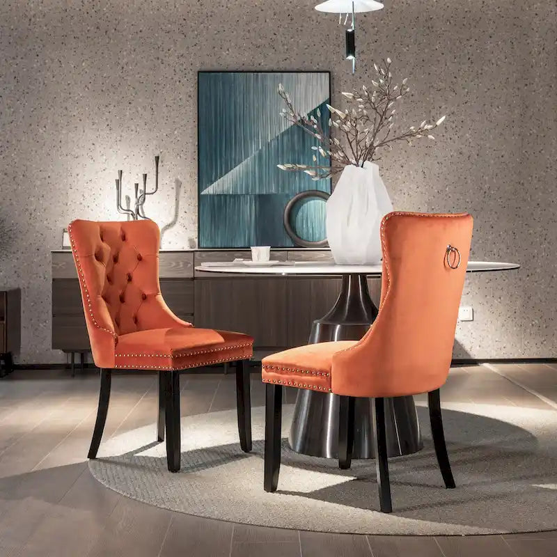 Lot de 2 chaises de salle à manger en velours