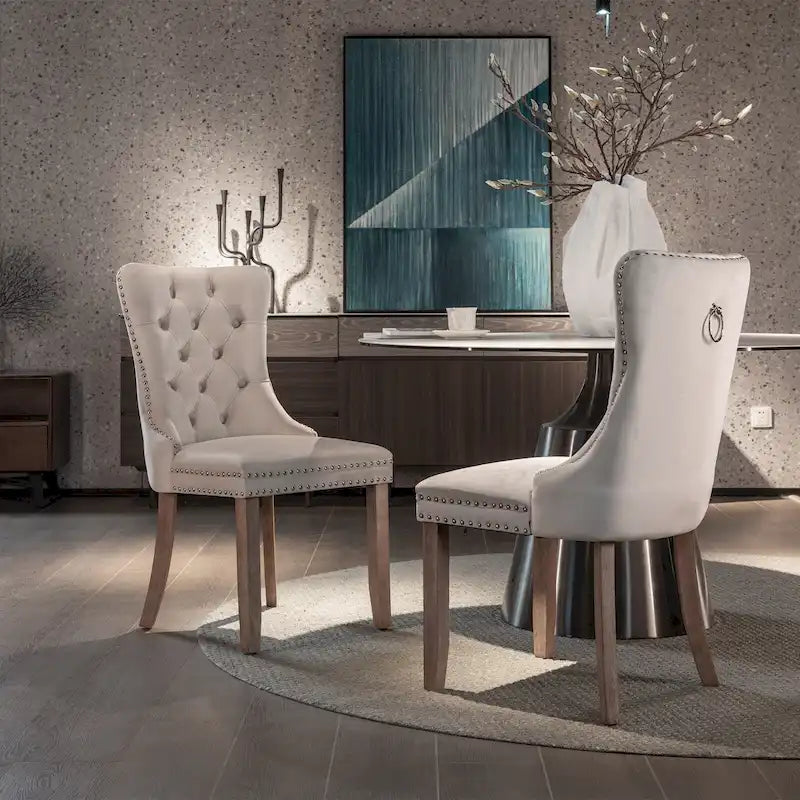 Lot de 2 chaises de salle à manger en velours