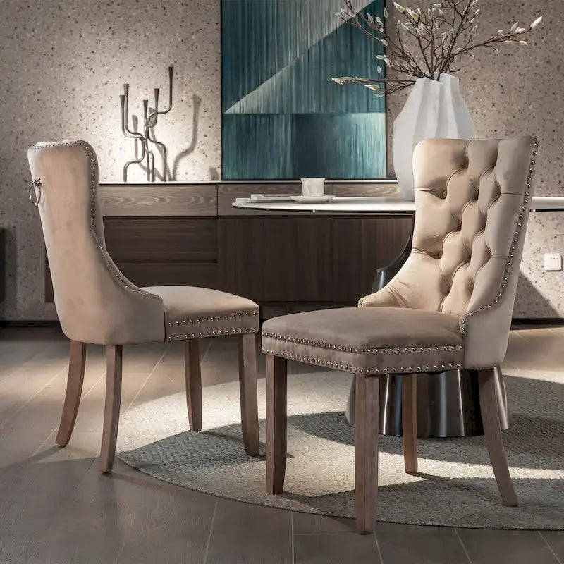 Lot de 2 chaises de salle à manger en velours