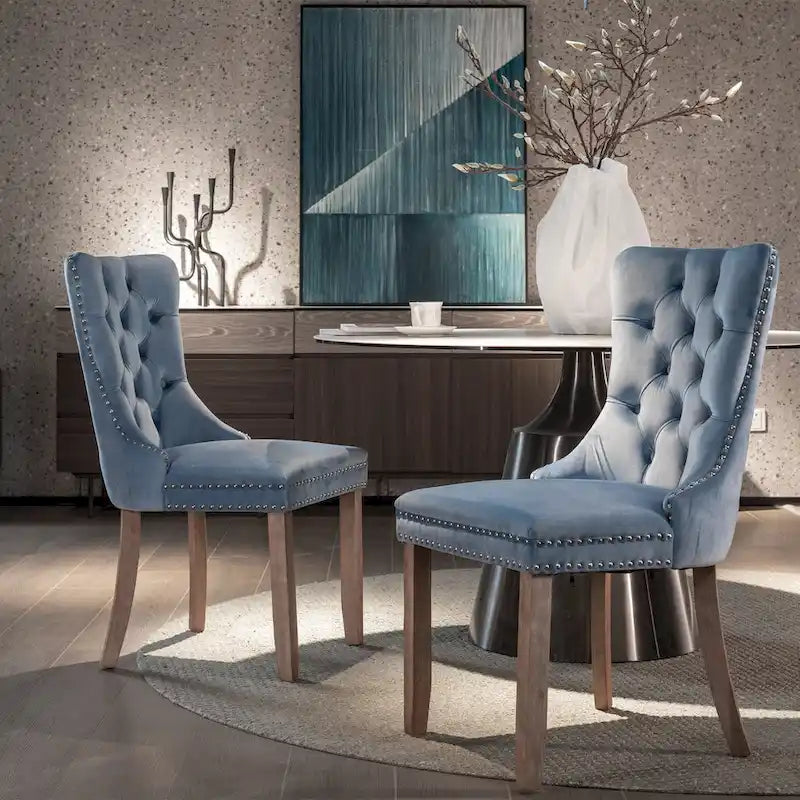 Lot de 2 chaises de salle à manger en velours