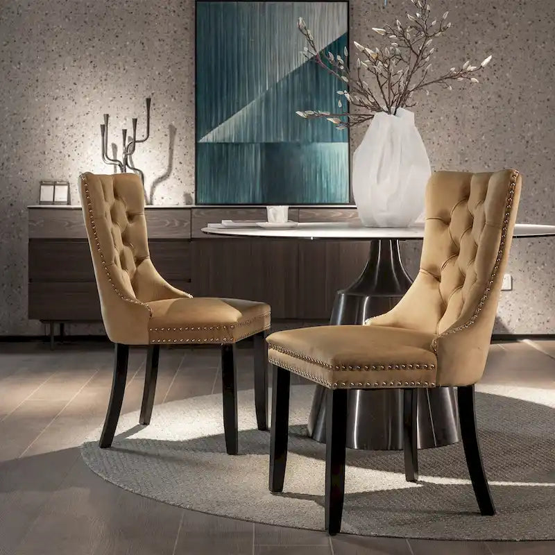 Lot de 2 chaises de salle à manger en velours