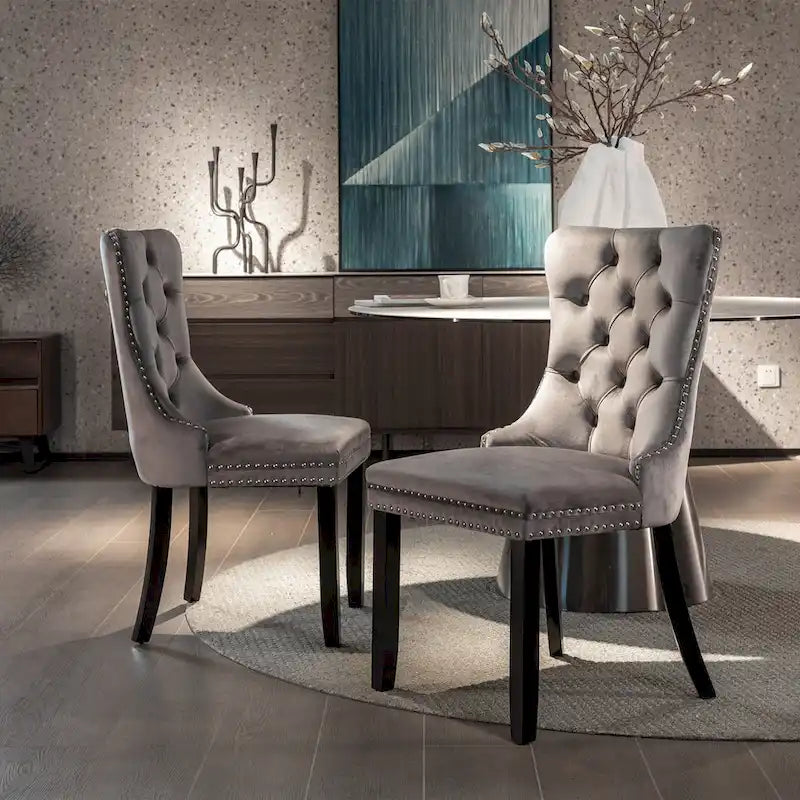 Lot de 2 chaises de salle à manger en velours