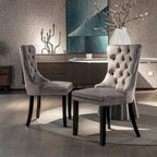 Lot de 2 chaises de salle à manger en velours