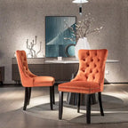 Lot de 2 chaises de salle à manger en velours