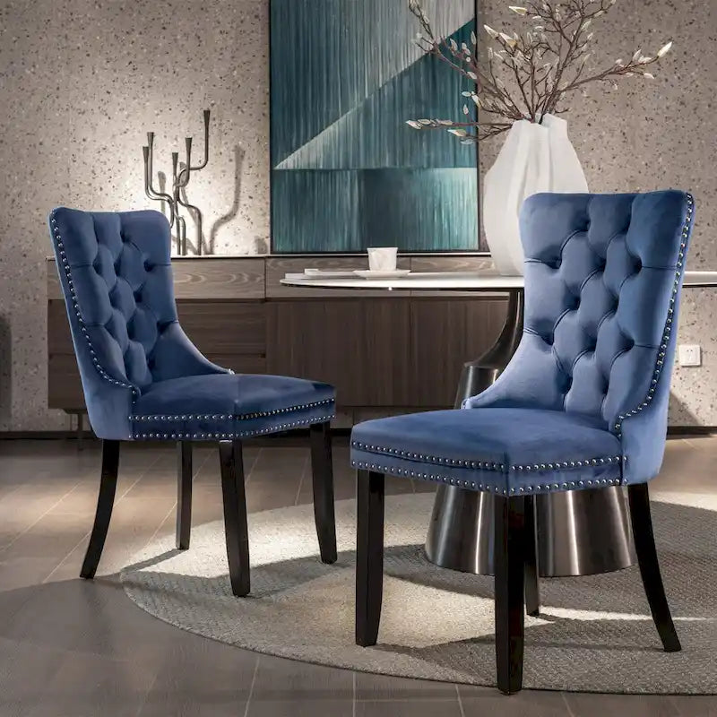 Lot de 2 chaises de salle à manger en velours