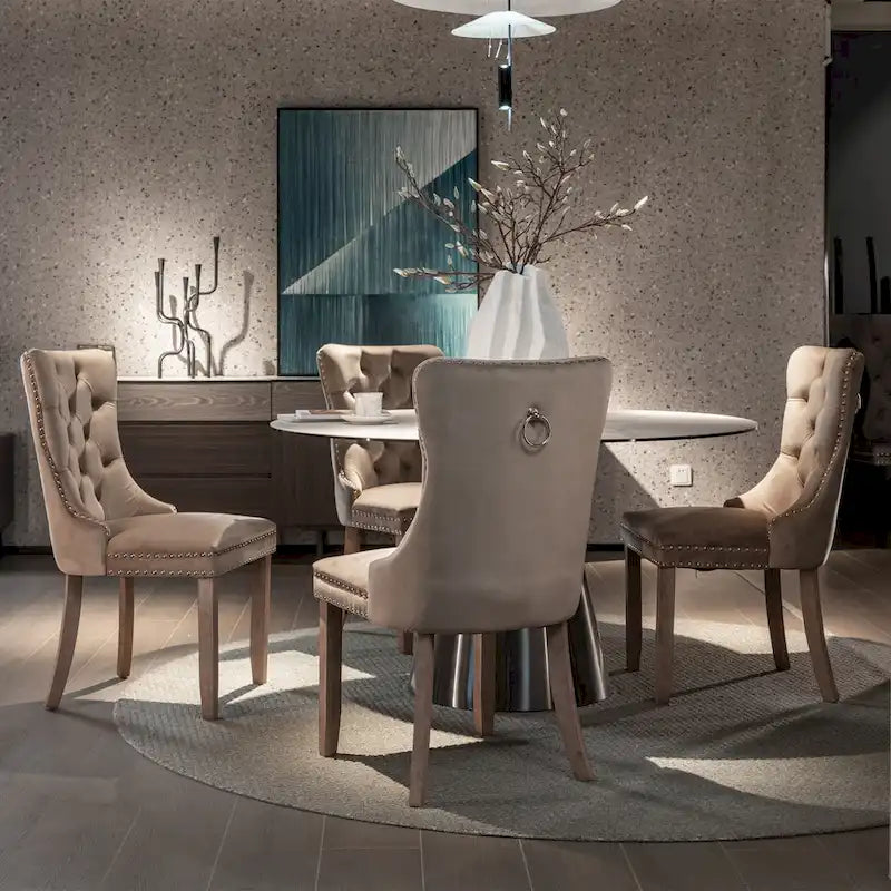 Lot de 2 chaises de salle à manger en velours