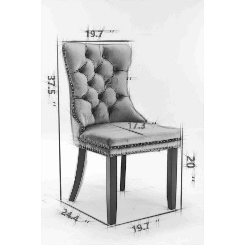 Lot de 2 chaises de salle à manger en velours