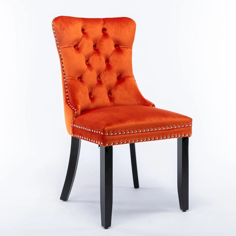 Lot de 2 chaises de salle à manger en velours