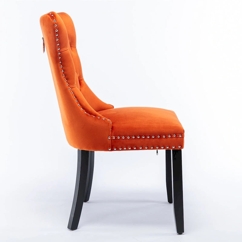Lot de 2 chaises de salle à manger en velours