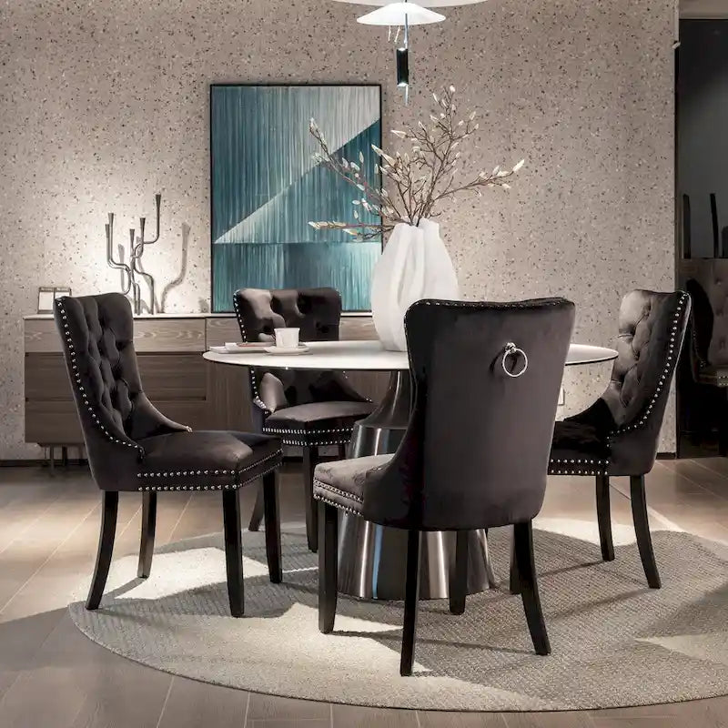 Lot de 2 chaises de salle à manger en velours
