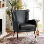 Fauteuil en bois Invidiae rembourré avec pieds en métal