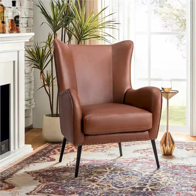 Fauteuil en bois Invidiae rembourré avec pieds en métal
