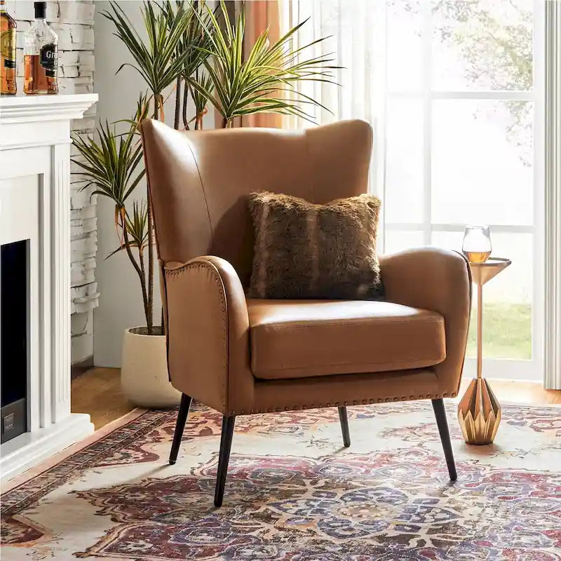 Fauteuil en bois Invidiae rembourré avec pieds en métal