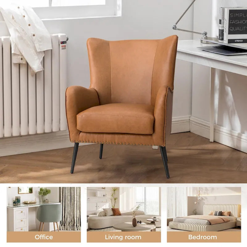 Fauteuil en bois Invidiae rembourré avec pieds en métal