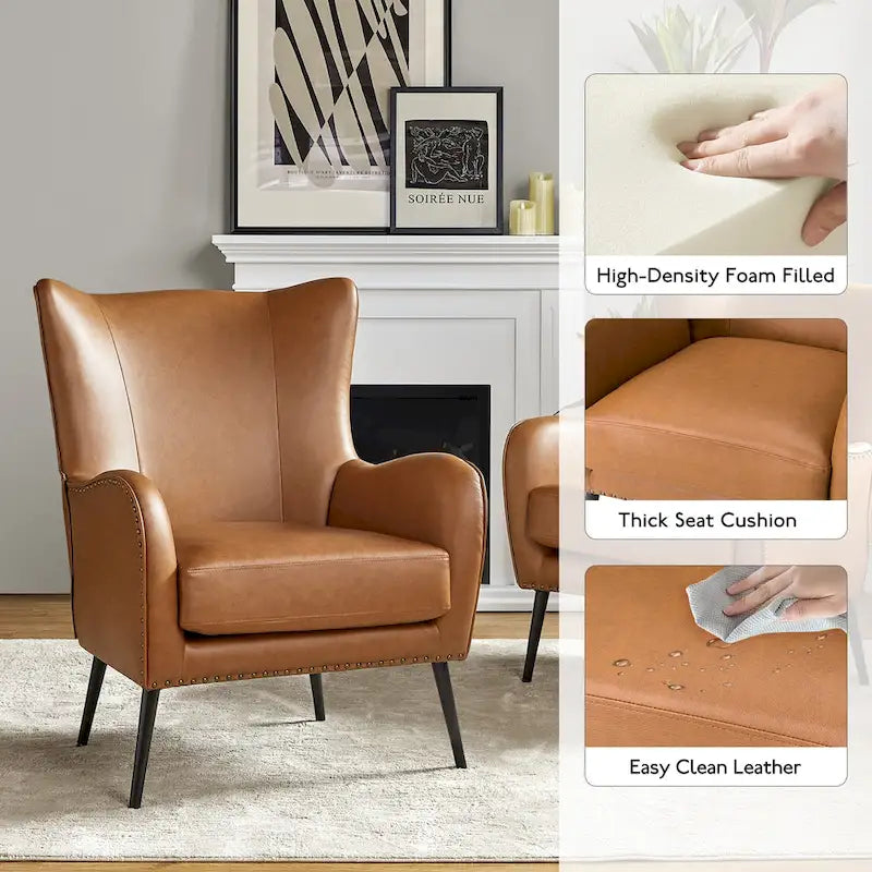 Fauteuil en bois Invidiae rembourré avec pieds en métal