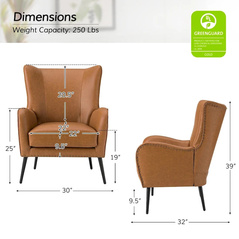 Fauteuil en bois Invidiae rembourré avec pieds en métal