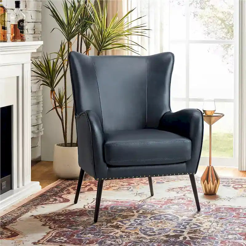 Fauteuil en bois Invidiae rembourré avec pieds en métal