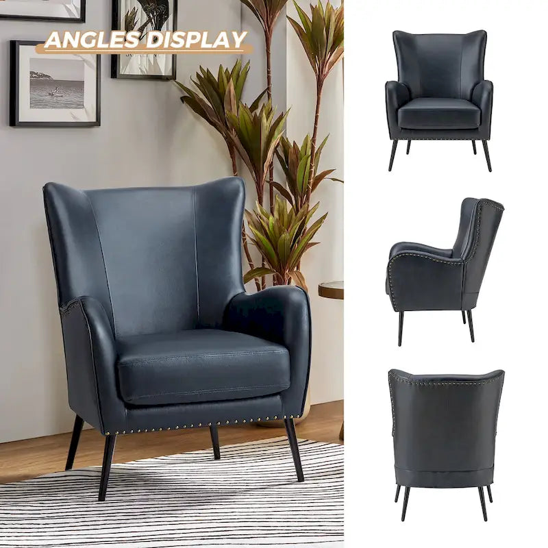 Fauteuil en bois Invidiae rembourré avec pieds en métal