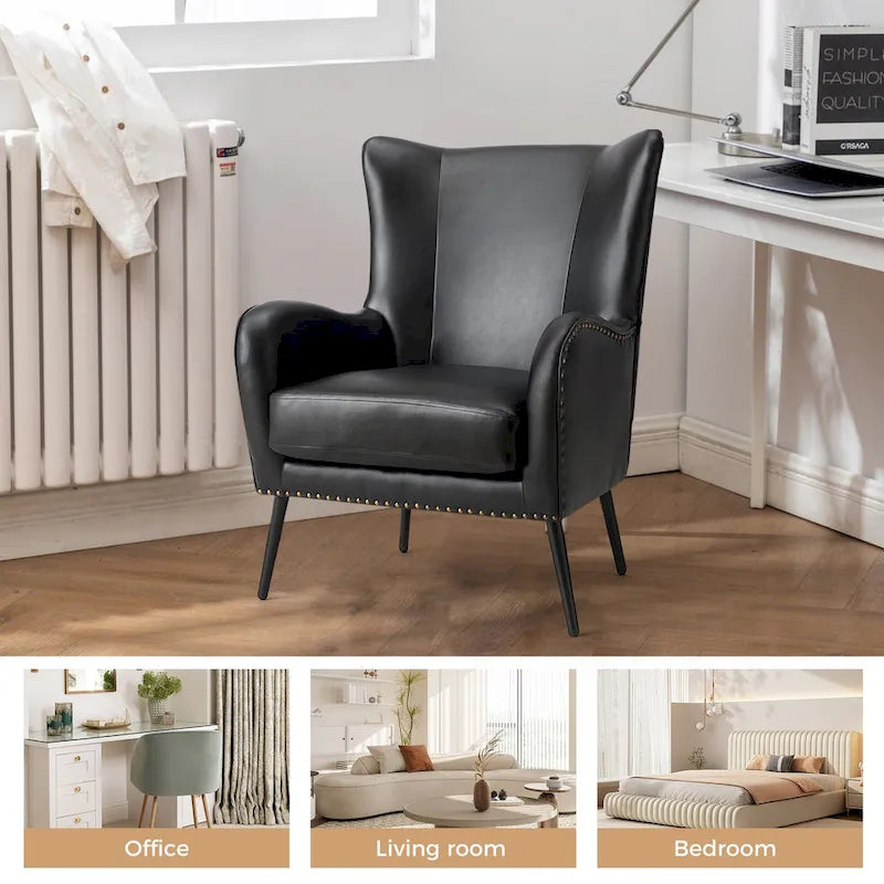 Fauteuil en bois Invidiae rembourré avec pieds en métal