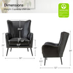 Fauteuil en bois Invidiae rembourré avec pieds en métal